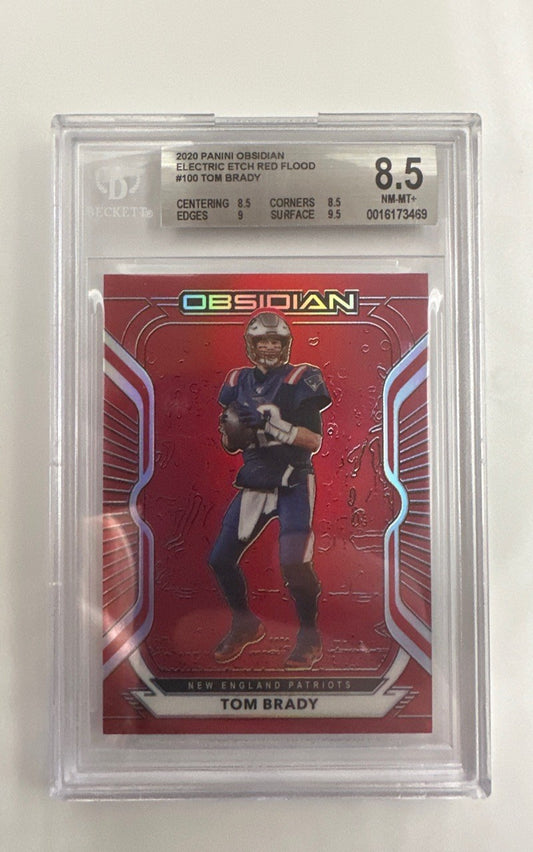 2020 Panini Obsidian Electric Etch Red Flood Tom Brady #100 BGS 8.5