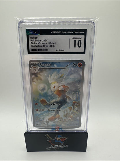 CGC 10 Raboot 147/142 Sv07: Stellar Crown Holo- Illustration Rare!