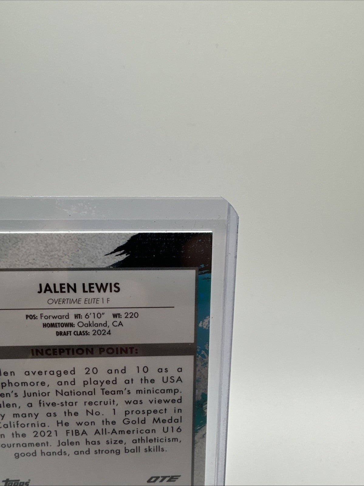 2021-22 Topps Inception OTE Overtime Elite Red /75 Jalen Lewis #IA-JL3 Auto