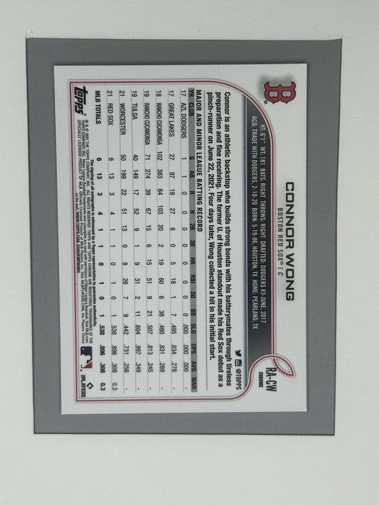 2022 Topps Chrome Connor Wong Baseball #RA-CW Auto