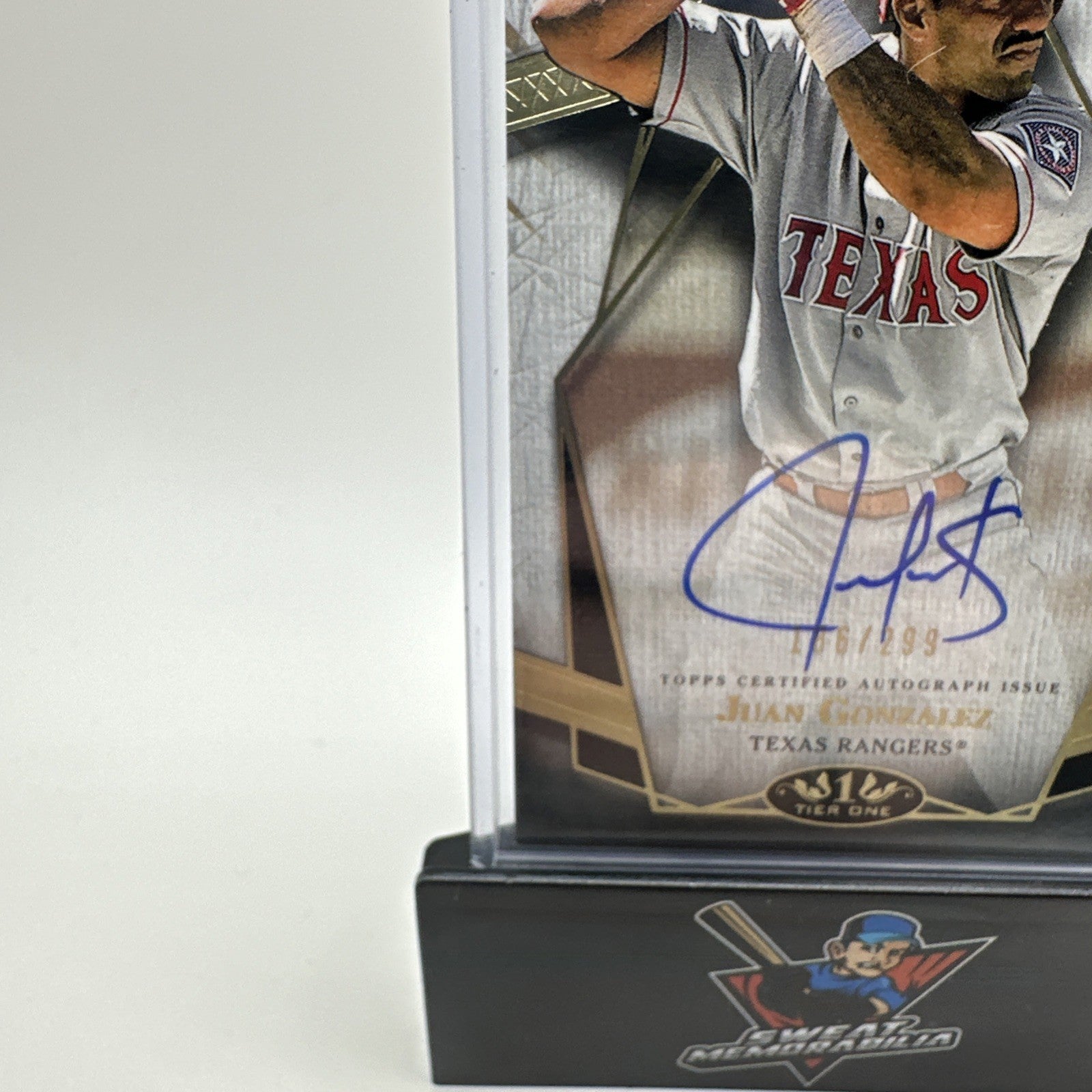 2022 Topps Tier One Prime Performers Auto 074/299 Juan Gonzalez #PPA-JG Auto