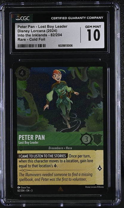2024 Disney Lorcana Into the Inklands Peter Pan #82/204 CGC 10