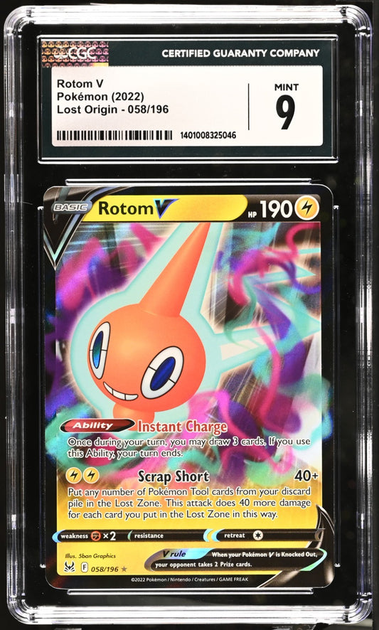 Pokemon 2022 Lost Origin Rotom V #058/196 CGC 9