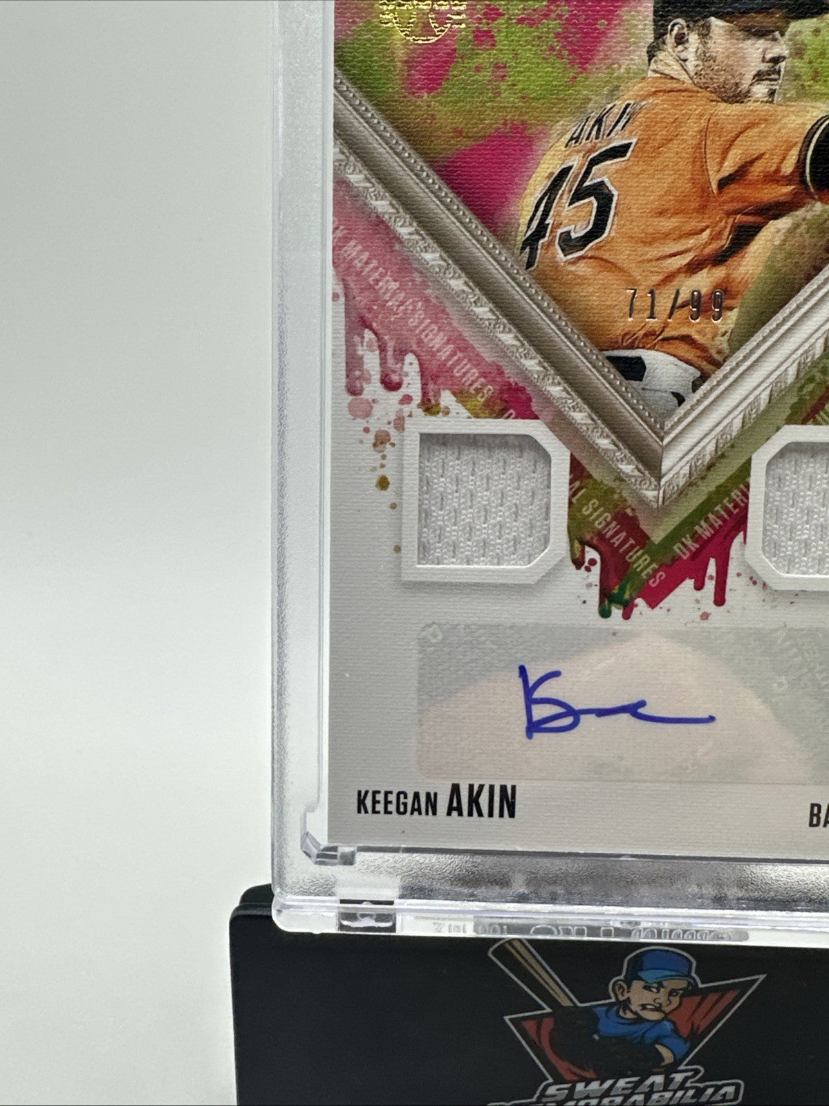 2021 Diamond Kings #DKMS-KA Duel Jersey Auto Keegan Akin Baltimore Orioles /99