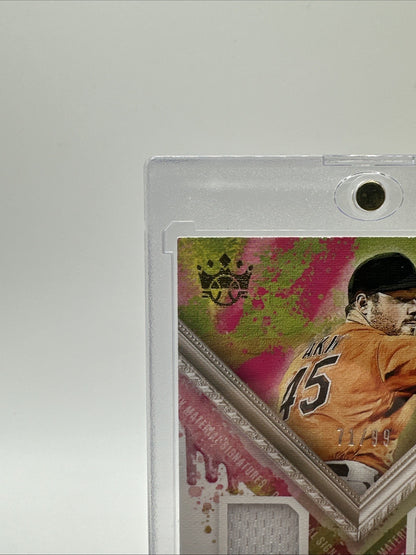 2021 Diamond Kings #DKMS-KA Duel Jersey Auto Keegan Akin Baltimore Orioles /99