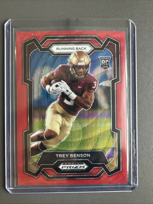 2024 Panini Prizm Draft Picks - Red Wave #151 Trey Benson (RC)