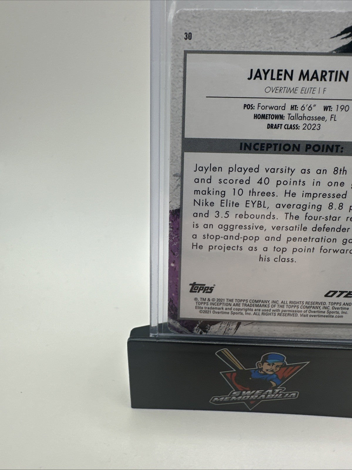 2021-22 Topps Inception OTE Overtime Printing Plate