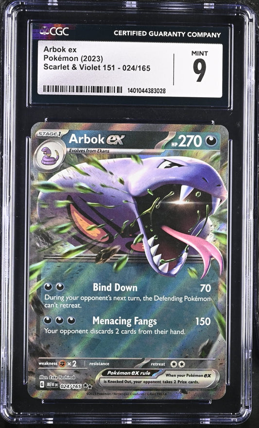 Pokemon 2023 Arbok EX 024 Pokemon 151 Full Art 024/165 CGC 9