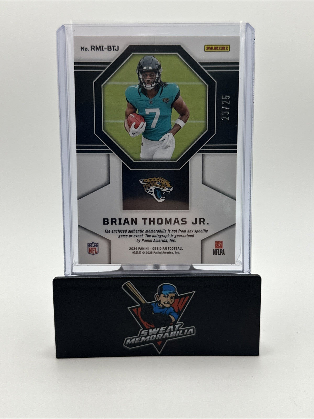 Brian Thomas Jr. 2024 Obsidian RPA Blue 23/25 Auto Dual Patch. Nice Patches!!!