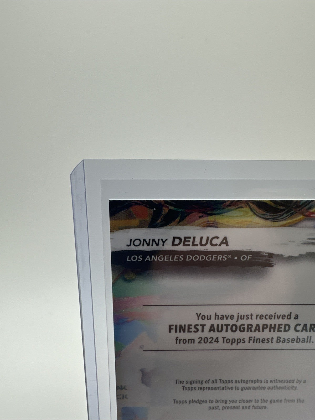 2024 Topps Finest Jonny DeLuca Rookie RC Autograph Rare Blue Refractor /99