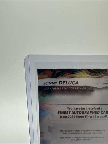 2024 Topps Finest Jonny DeLuca Rookie RC Autograph Rare Blue Refractor /99