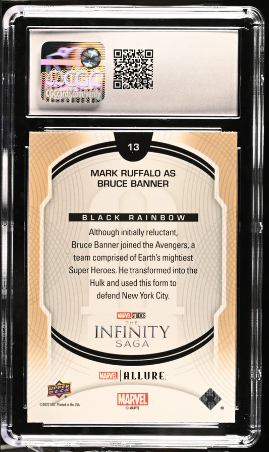 2022 Marvel Studios Allure Black Rainbow #13 Mark Ruffalo as Bruce Banner CGC 9