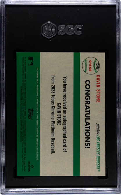 2023 Topps Chrome Platinum Anniversary Gavin Stone Auto. #CPA-GS SGC 9.5/Auto 10