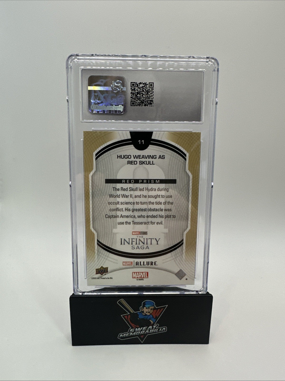 Hugo Weaving - Red Skull 2022 Upper Deck Marvel Allure Red Prism CGC 8