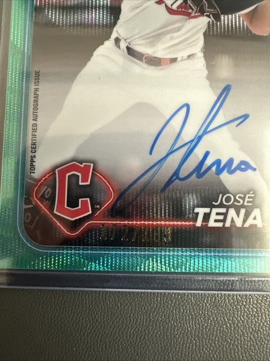 2024 Topps Chrome Jose Tena Aqua Wave Rookie On Card Autograph /199 #RA-JT