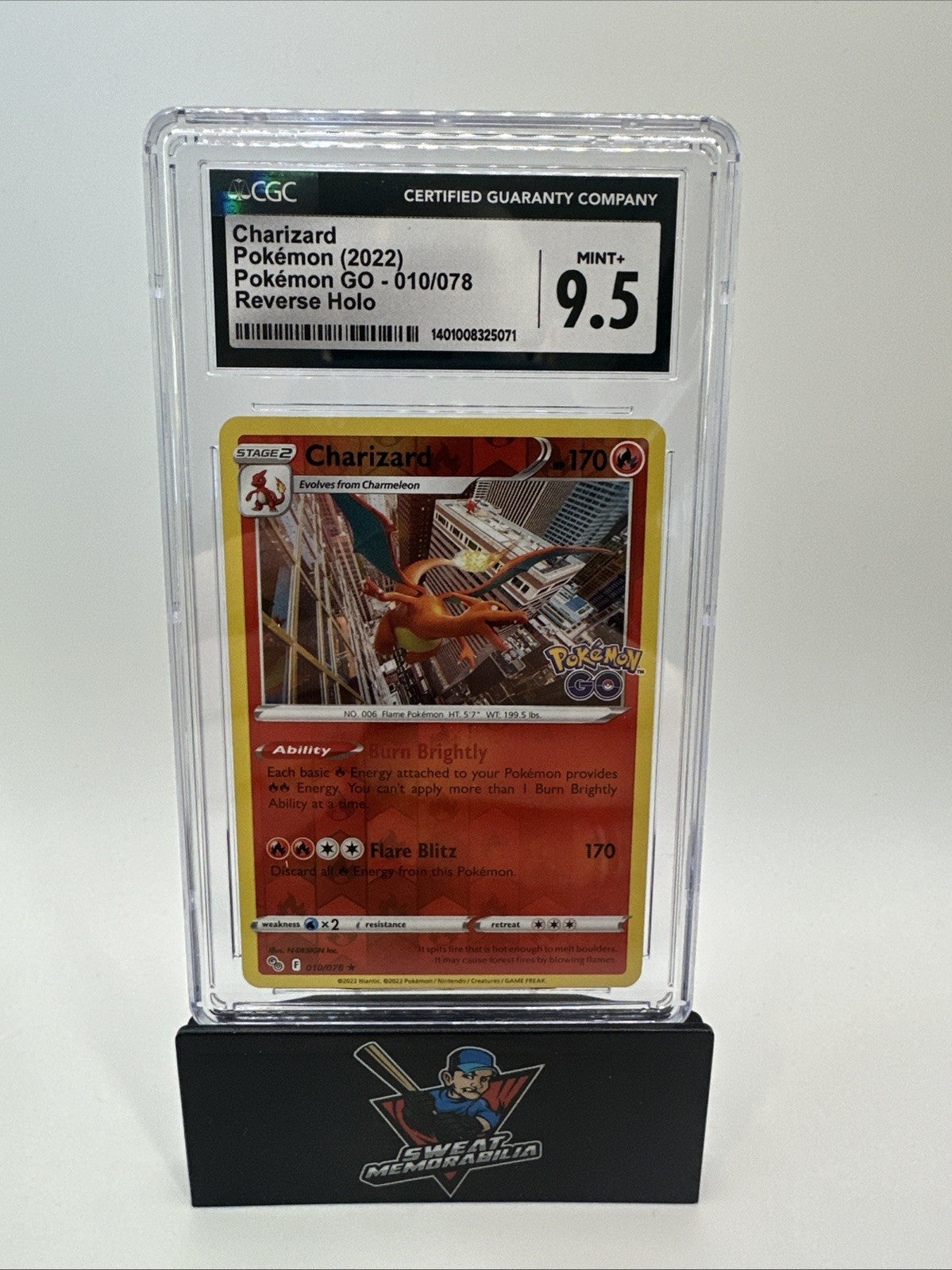Pokémon 2022 TCG Charizard Pokémon GO 010/078 Reverse Holo CGC 9.5
