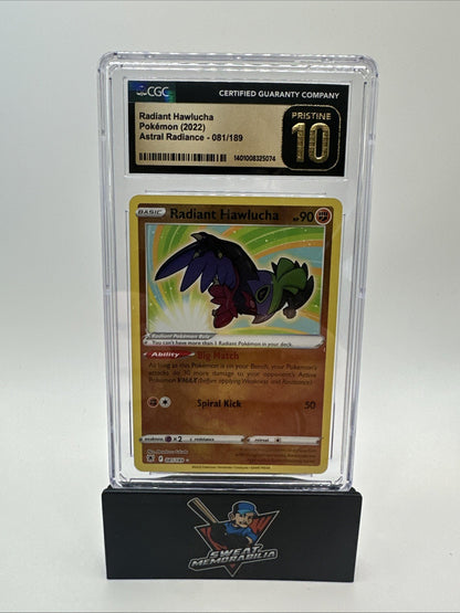 NEW CGC PRISTINE 10 2022 POKEMON ASTRAL RADIANCE RADIANT HAWLUCHA 81 HOLO 1021