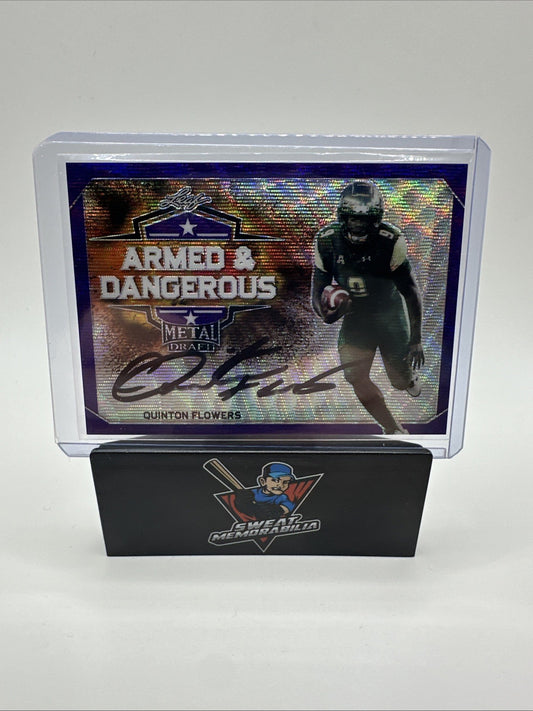 2018 Leaf Metal Draft Quinten Flowers Rookie Autograph Purple 15/15