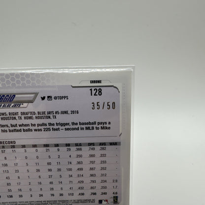 2021 Topps Chrome Gold Wave Refractor 35/50 Cavan Biggio #128) Blue Jays