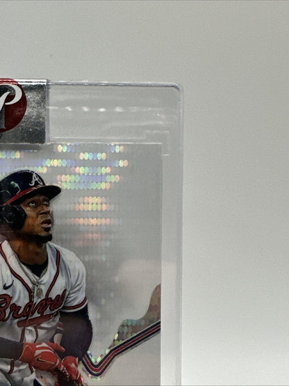 2024 Topps Pristine Ozzie Albies 81 Encased Purple Refractor Atlanta Braves