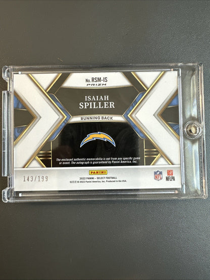 2022 Select Isaiah Spiller RPA #/199 LA Chargers #RSM-IS 