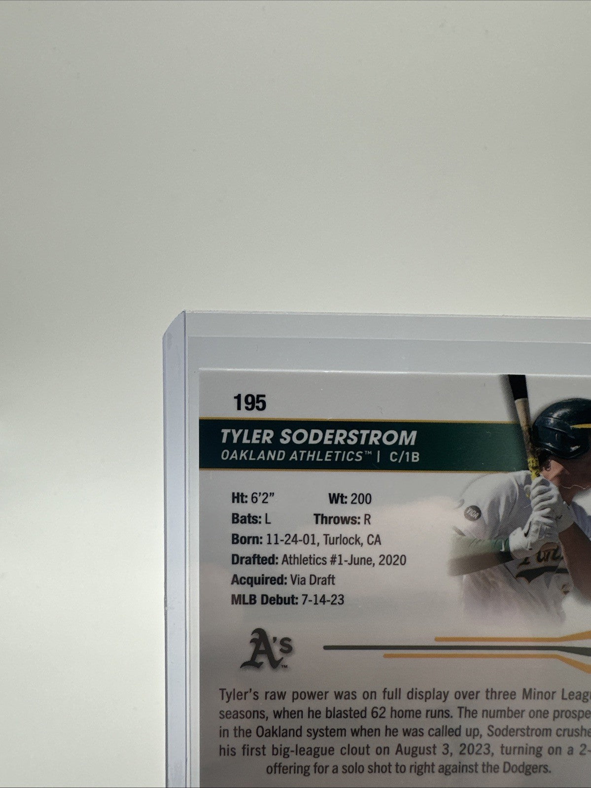 2024 Topps Pristine - Tyler Soderstrom #195 True Blue /50 RC