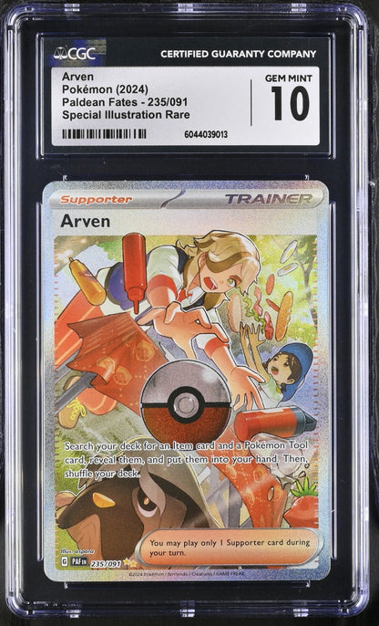2024 Pokemon Paldean Fates Arven Special Rare #235/091CGC 10