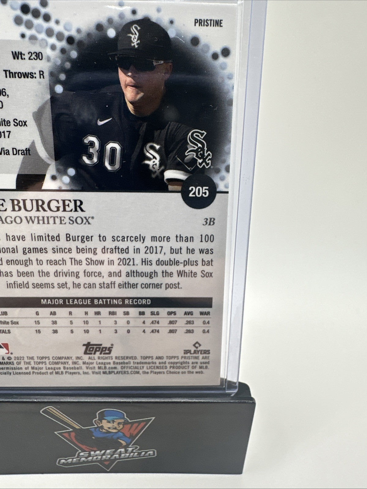 2022 Topps Pristine Gold Refractors #205 Jake Burger White Sox 28/50