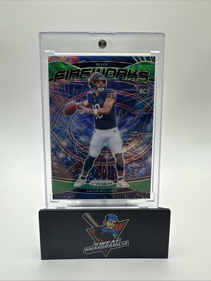 2024 Panini Prizm - Fireworks Caleb Williams #25 Green Wave Prizm (RC)