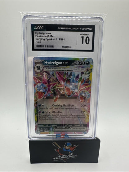 Pokemon 2024 Hydreigon ex 119/191 Surging Sparks Rare Holo CGC 10