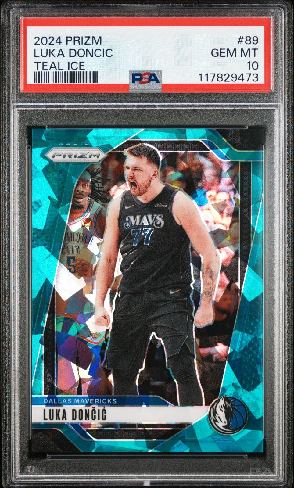 2024 Panini Prizm Luka Doncic #89 Teal Ice 136/225 PSA 10
