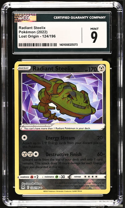 Pokemon 2022 Radiant Steelix 124/196 Lost Origin CGC 9