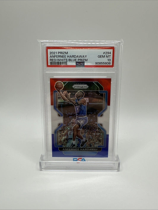 2021 PANINI PRIZM RED/WHITE/BLUE PRIZM #294 ANFERNEE HARDAWAY PSA 10