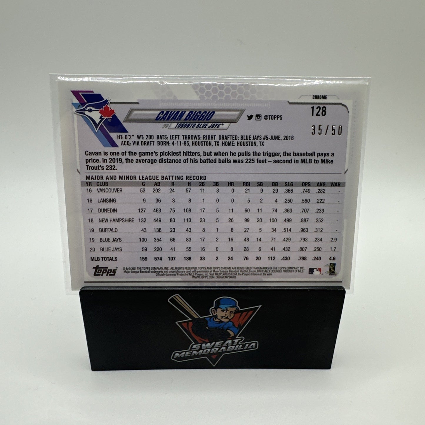 2021 Topps Chrome Gold Wave Refractor 35/50 Cavan Biggio #128) Blue Jays