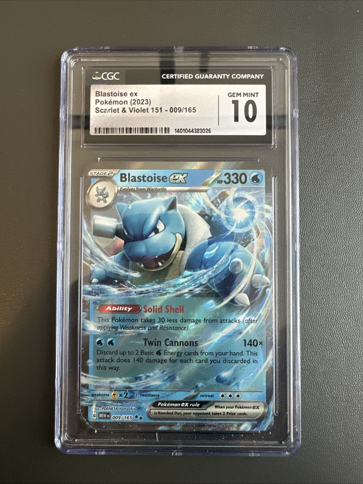 CGC 10 Gem Mint Blastoise EX 009/165 151 Pokemon Card Scarlett & Violet 151