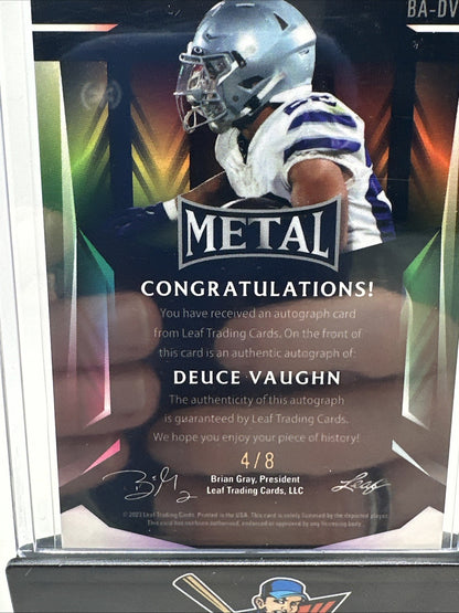 2023 leaf metal deuce vaughn. Red White And Blue 2/3. Kansas state. DAL Cowboys