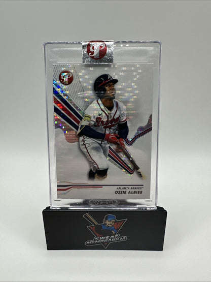 2024 Topps Pristine Ozzie Albies 81 Encased Purple Refractor Atlanta Braves