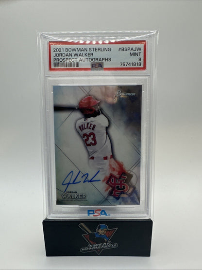 2021 Bowman Sterling Jordan Walker Auto Autograph Prospect Rookie RC PSA 9