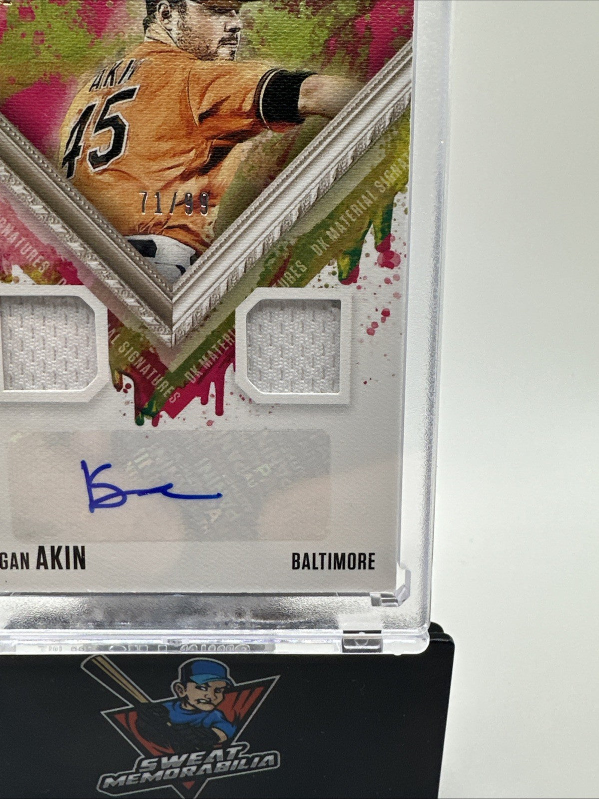 2021 Diamond Kings #DKMS-KA Duel Jersey Auto Keegan Akin Baltimore Orioles /99