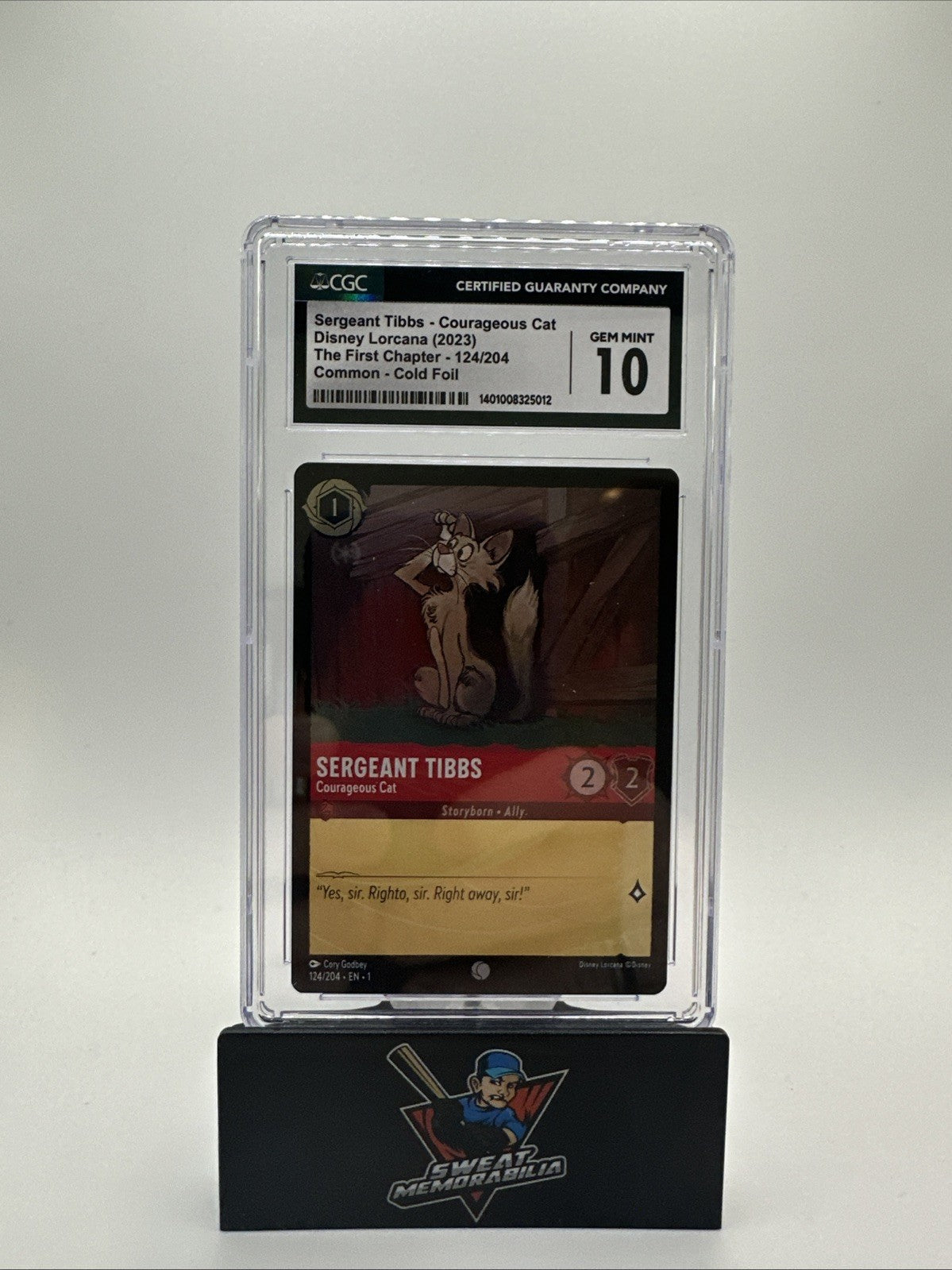 Sergeant Tibbs, Courageous Cat Foil - EN1 124 Disney Lorcana CGC 10