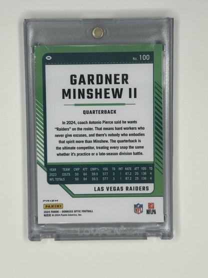 2024 Panini Donruss Optic Gardner Minshew II #100 Flame Prizm