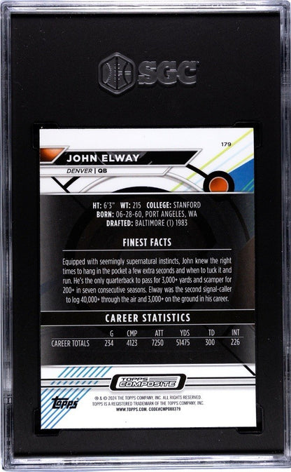 2023 Topps Composite Topps Finest Checkerboard Refractor John Elway #179 SGC 10