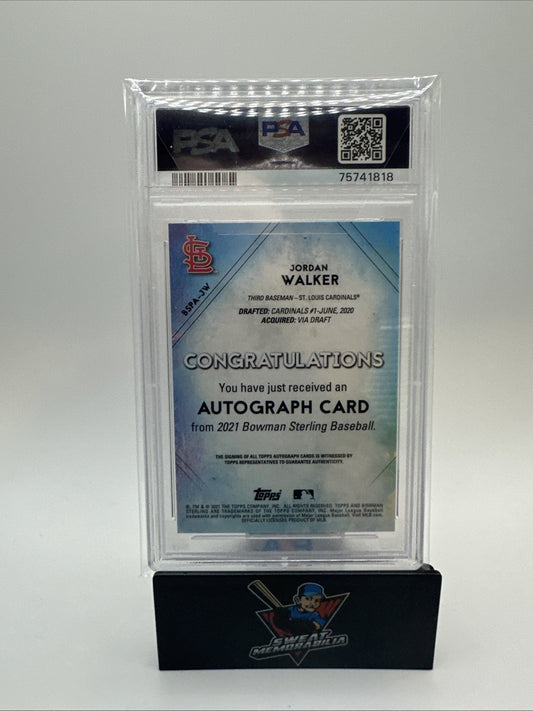 2021 Bowman Sterling Jordan Walker Auto Autograph Prospect Rookie RC PSA 9
