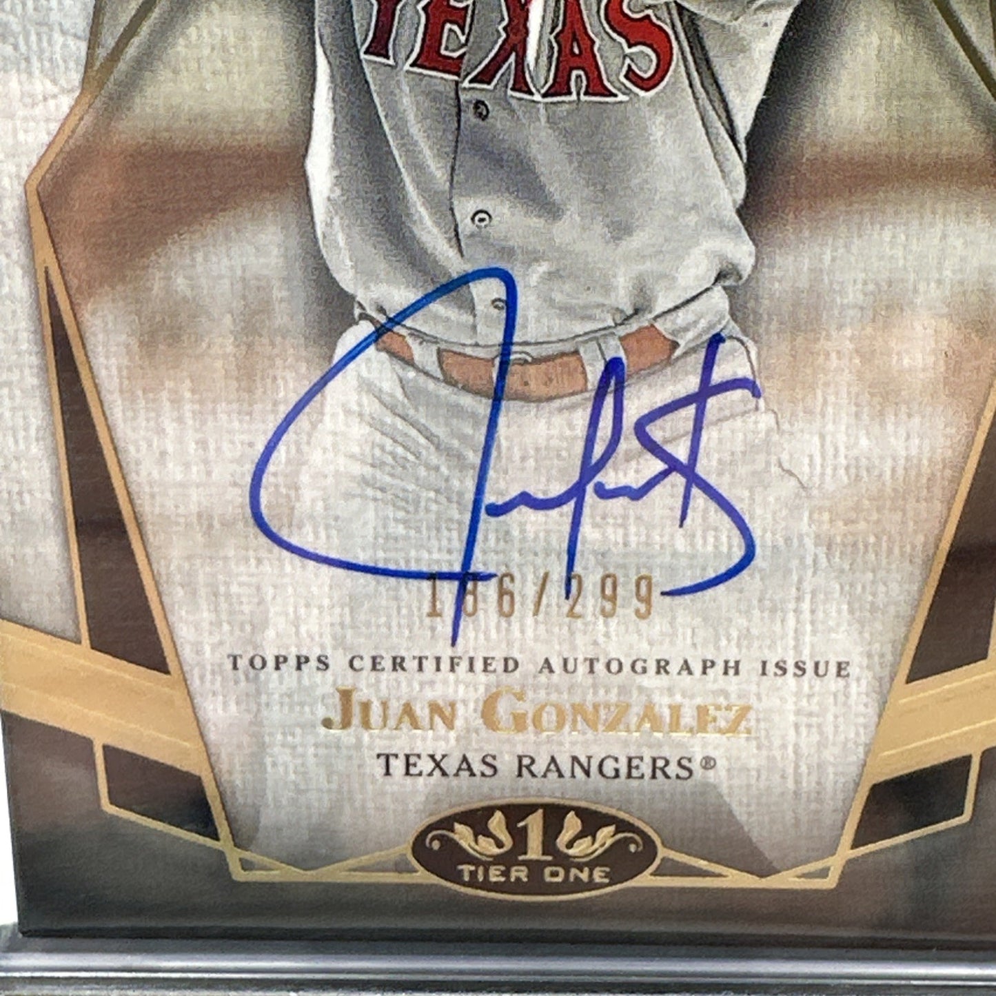 2022 Topps Tier One Prime Performers Auto 074/299 Juan Gonzalez #PPA-JG Auto