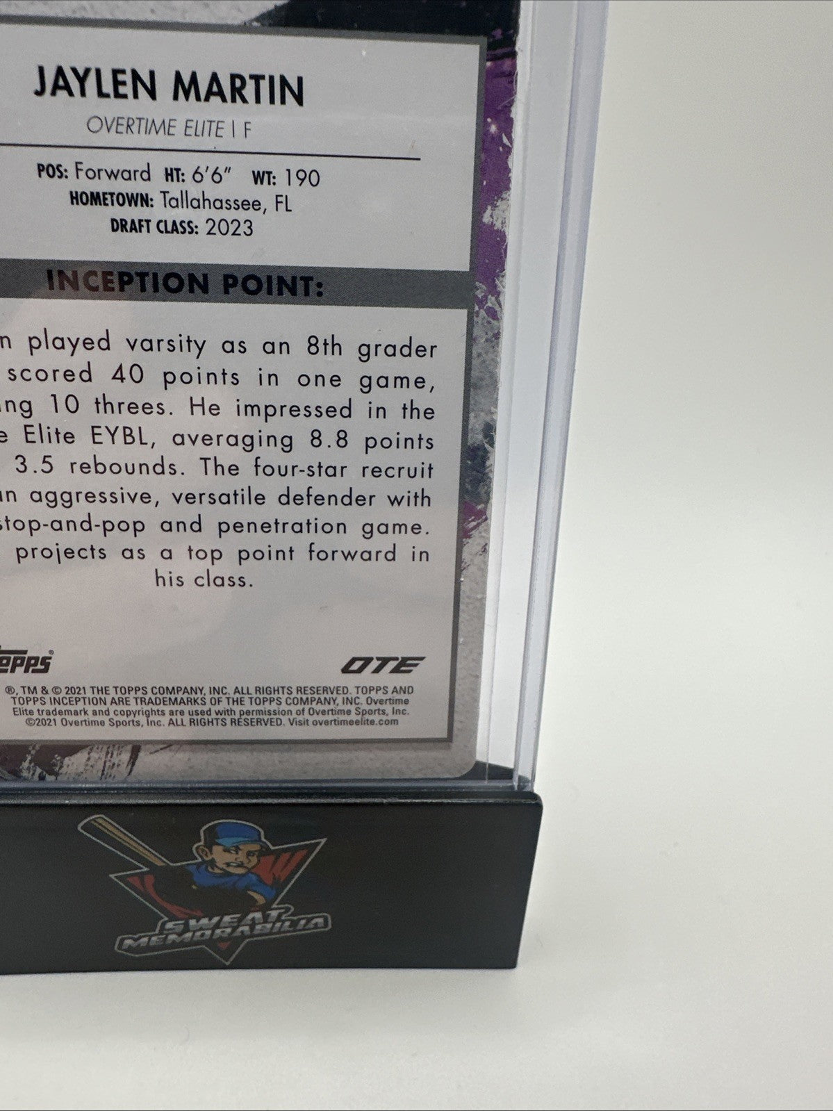 2021-22 Topps Inception OTE Overtime Printing Plate