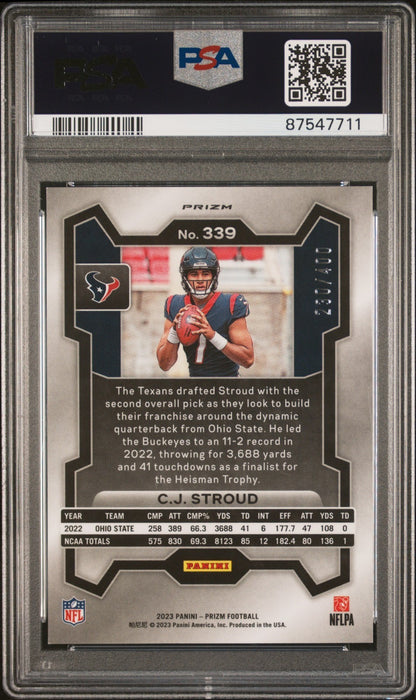 2023 Panini Prizm Cj Stroud #339 PSA 10