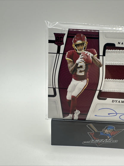 2021 DYAMI BROWN PANINI NATIONAL TREASURES ENCASED RPA ROOKIE PATCH AUTO RC 4/5