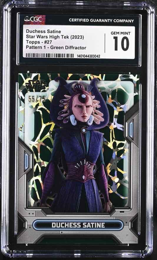 2023 Star Wars High Tek Duchess Satine Krykna Green /75 PSA 10