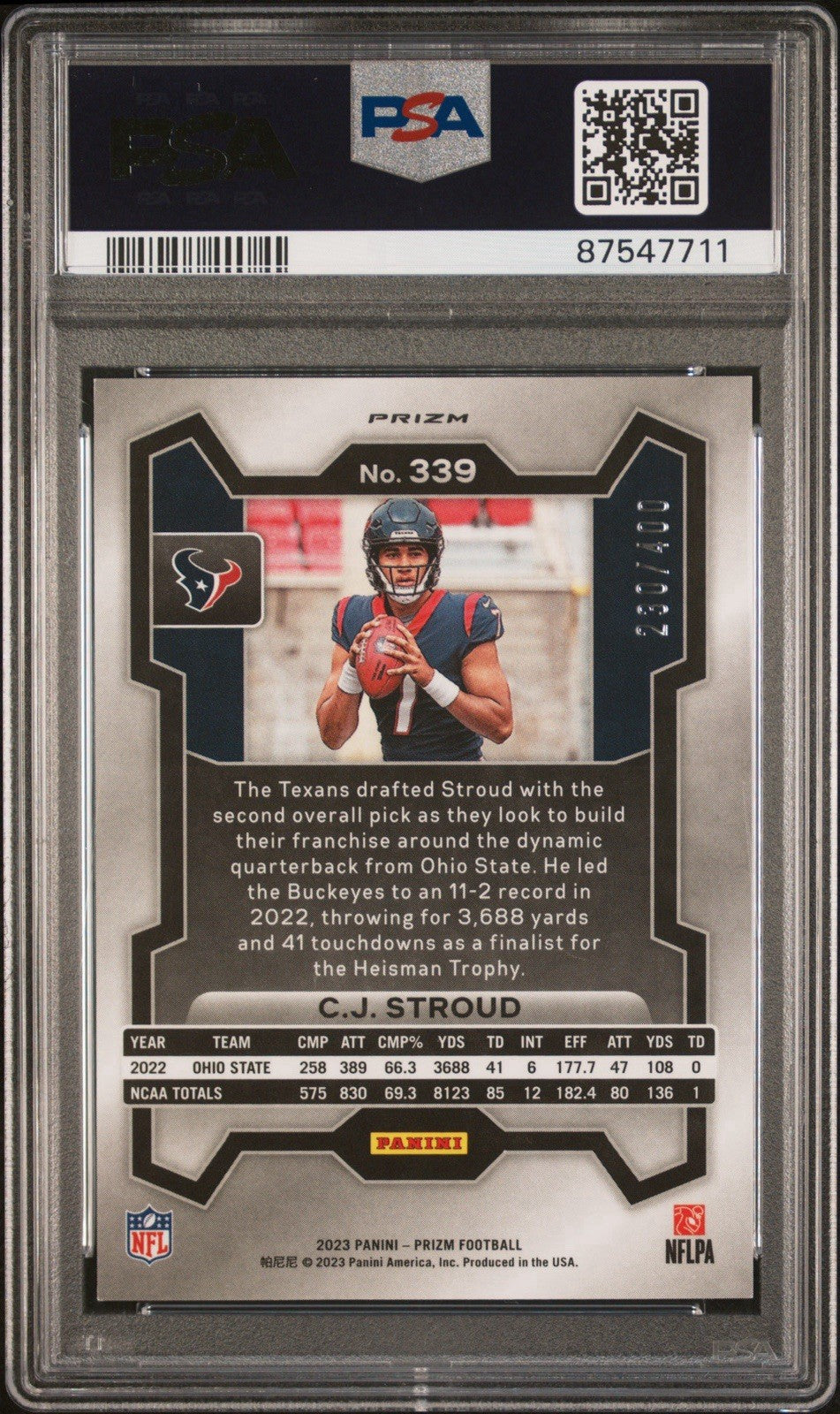 2023 Prizm CJ Stroud Pandora 230/400 PSA 10 GEM MINT