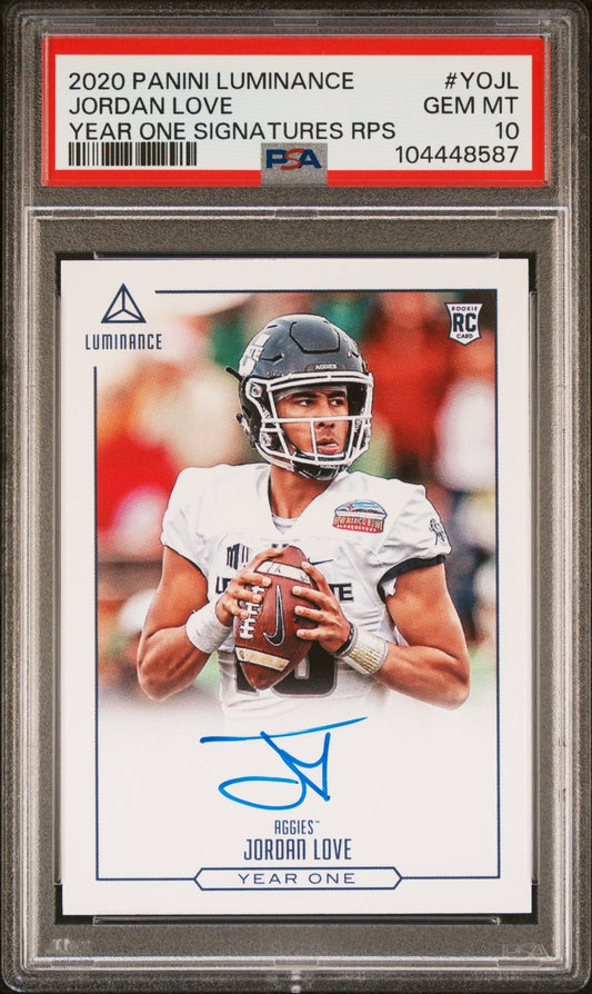 2020 Panini Luminance Year One Signatures Rps Jordan Love #YOJL PSA 10